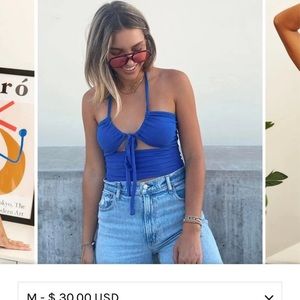 12th tribe royal blue halter top NWT!
